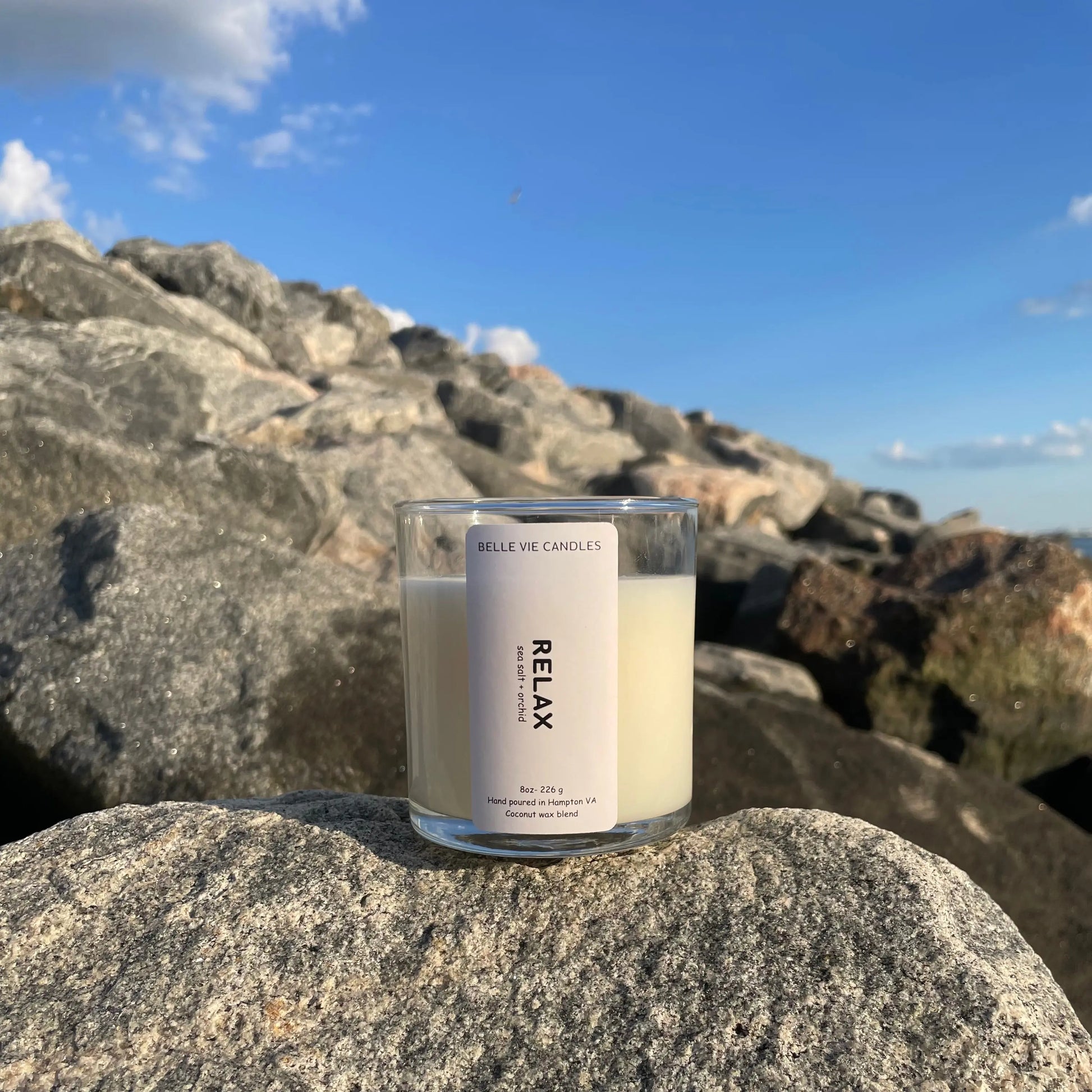 Sea Salt and Orchid Candle - Relax Belle Vie Candles