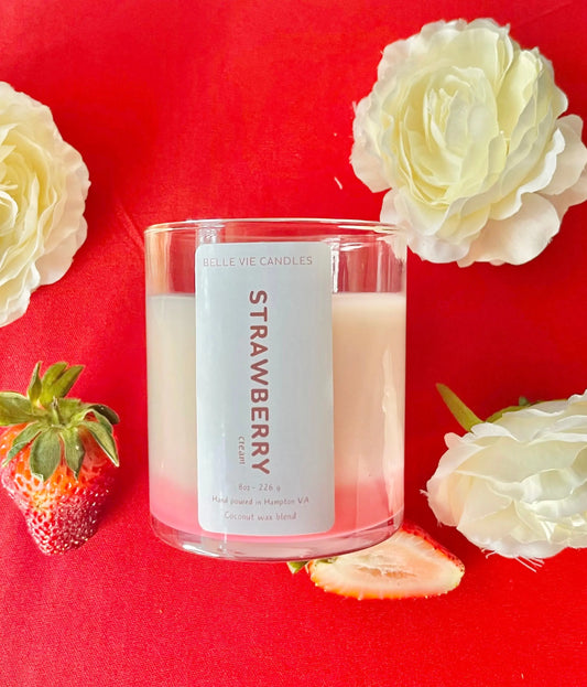 strawberry cream candle Belle Vie Candles