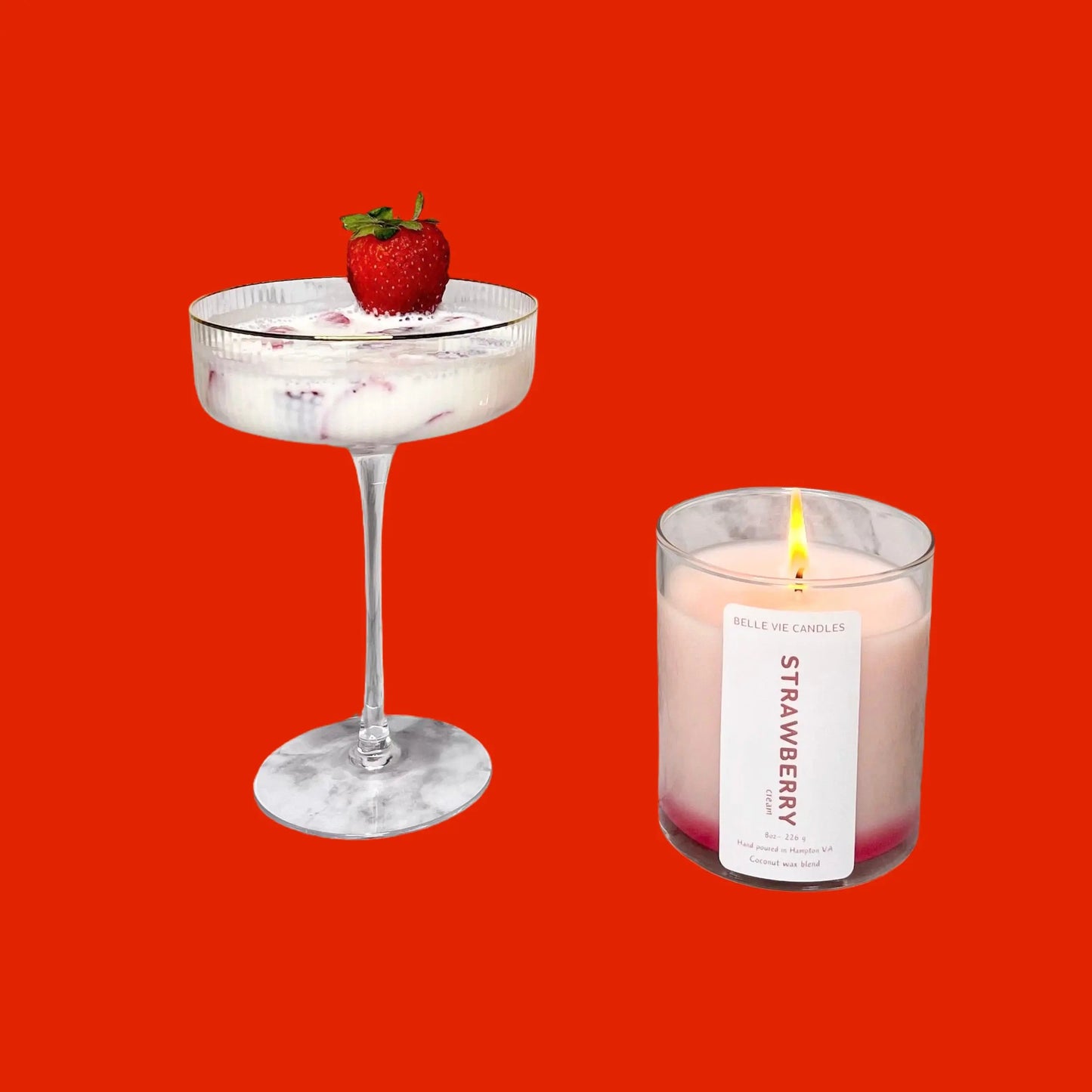 strawberry cream candle Belle Vie Candles